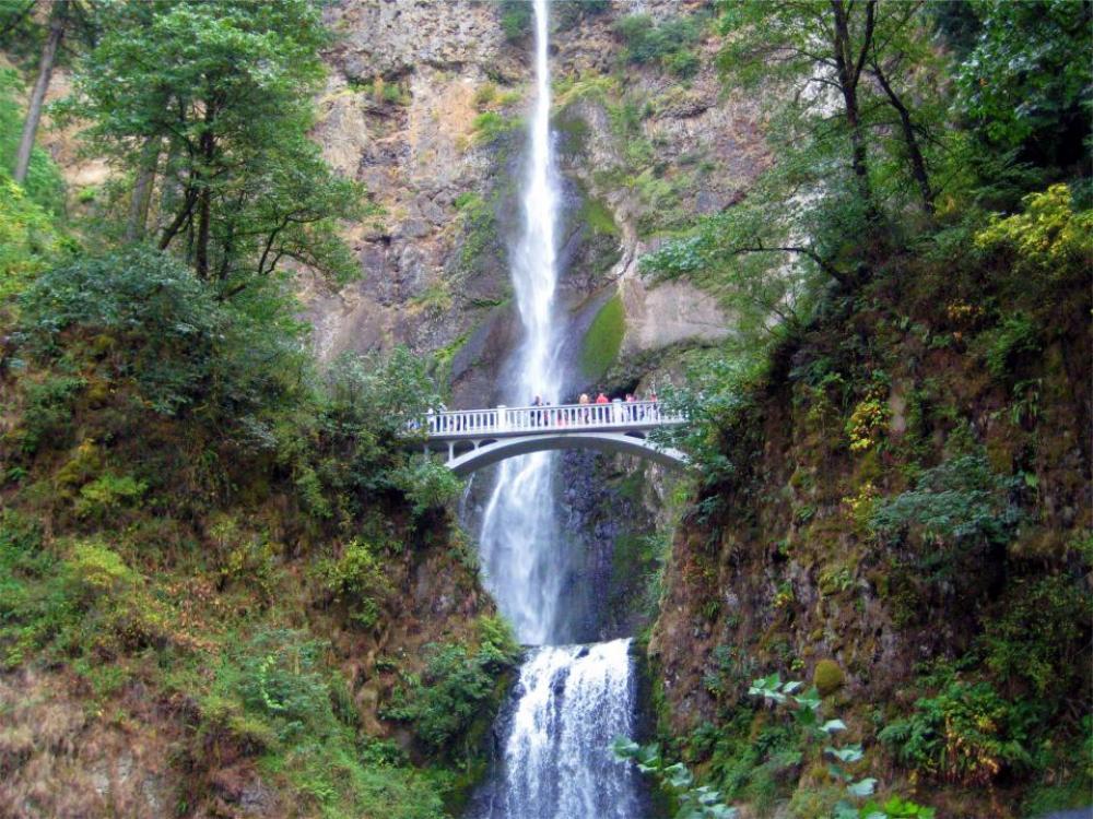 waterfall bridge cliffs rocks nature waterfall bridge cliffs rocks nature