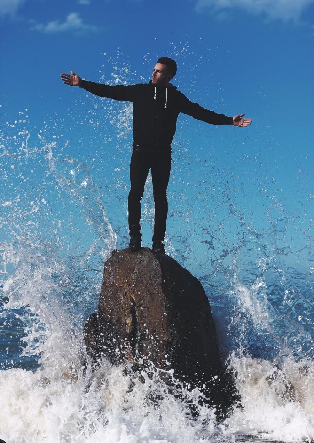 guy man wave water splash guy man wave water splash