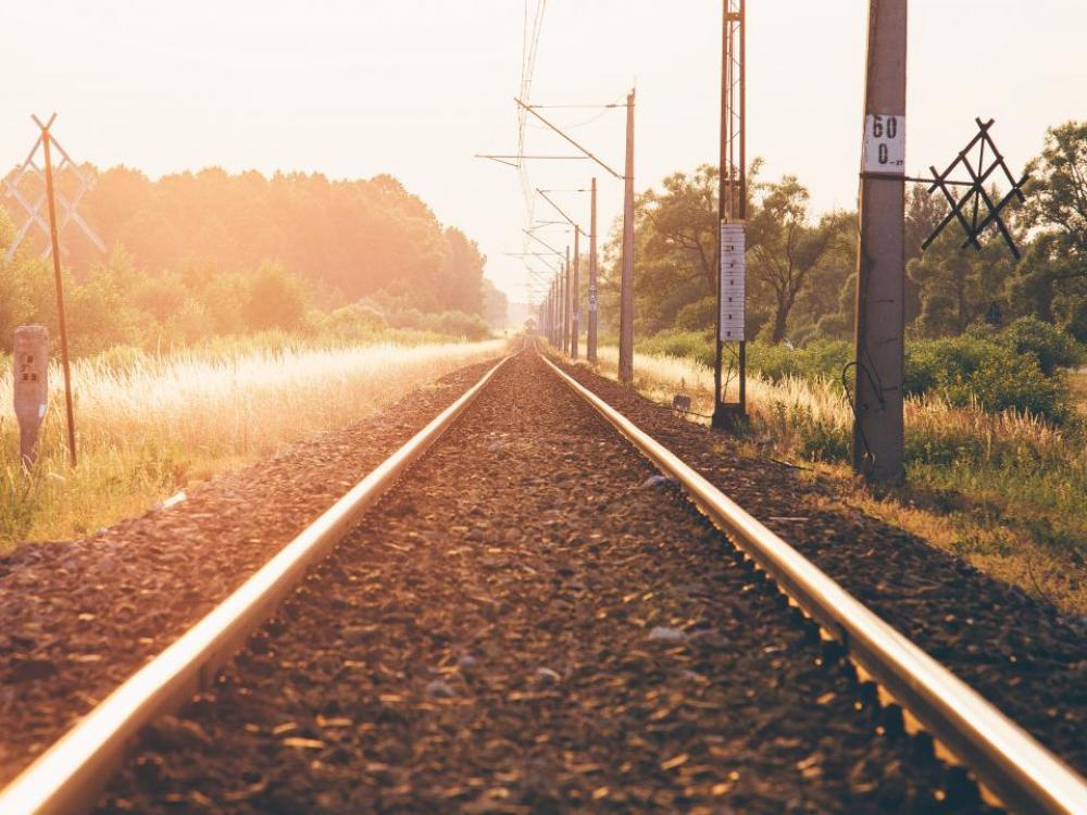 train tracks railroad railway transportation sunset train tracks railroad railway transportation sunset
