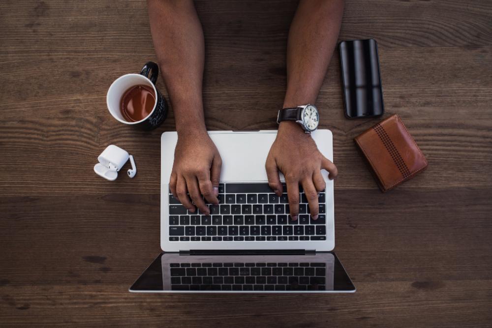 top laptop typing flat lay computer top laptop typing flat lay computer