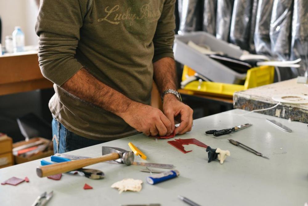 tools people working industrial table tools people working industrial table
