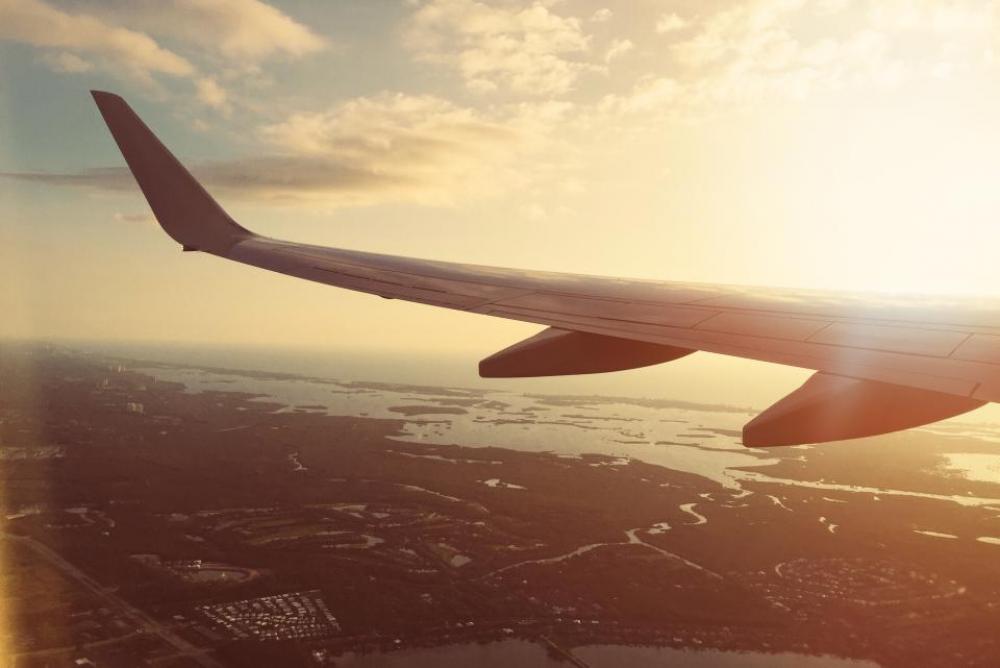 sunset sky sunshine airplane wing sunset sky sunshine airplane wing