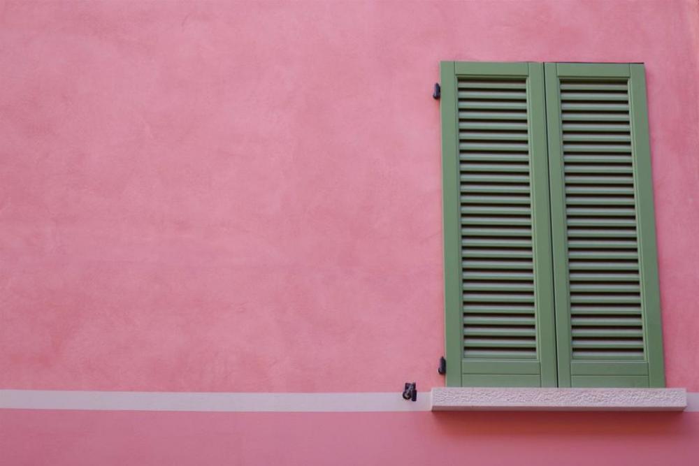 shutters window pink wall house shutters window pink wall house