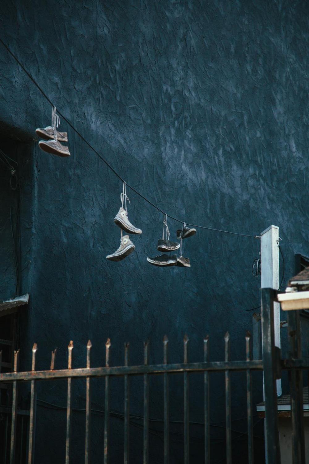 shoes footwear hang fence gate shoes footwear hang fence gate