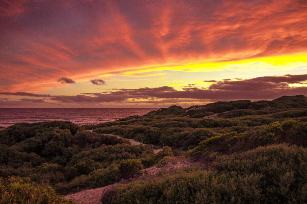 sunset beach clouds orange ocean sunset beach clouds orange ocean
