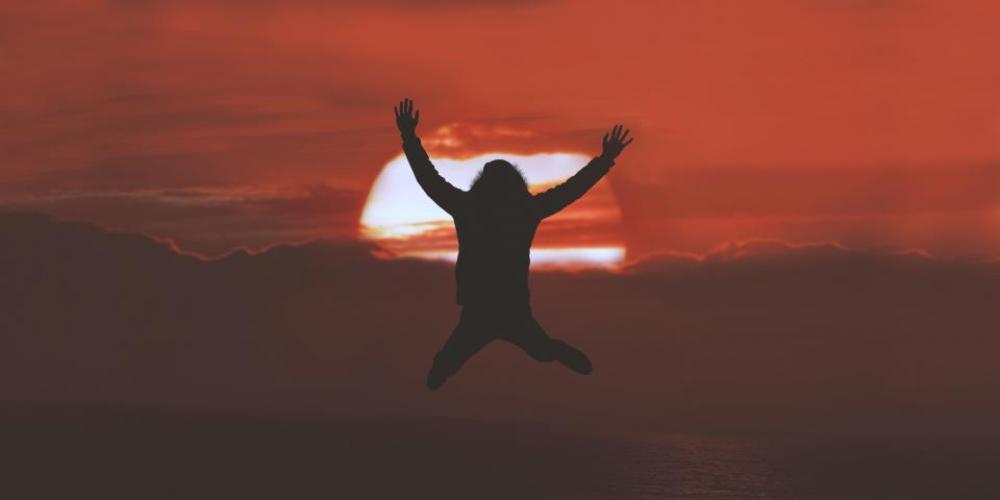 people jump silhouette sunset clouds people jump silhouette sunset clouds