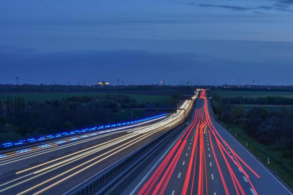 dawn asphalt road lights landscape dawn asphalt road lights landscape