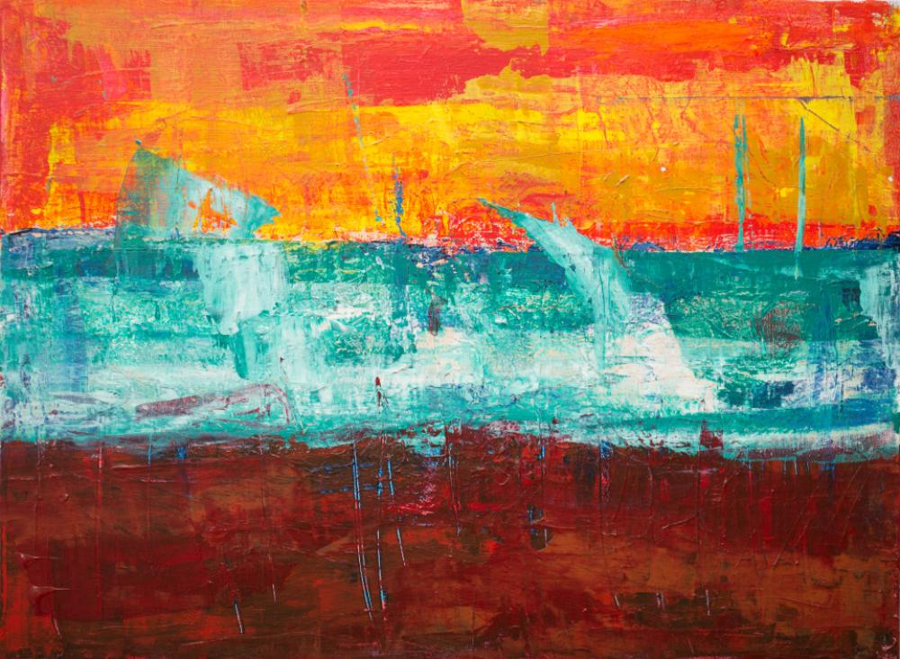 colorful art painting orange blue colorful art painting orange blue
