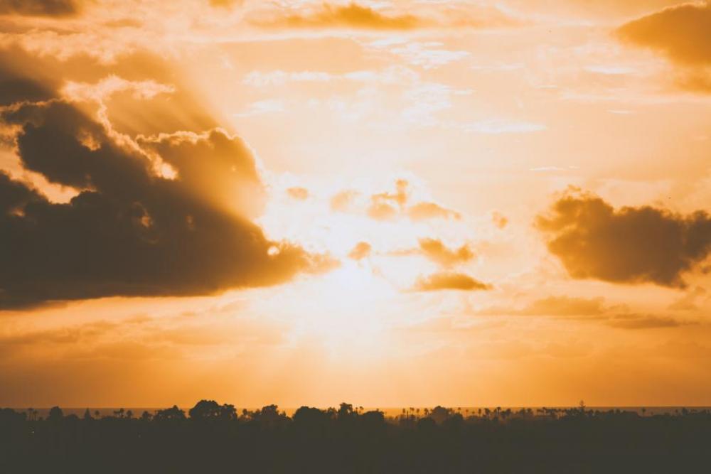 dark clouds sky sunset trees dark clouds sky sunset trees