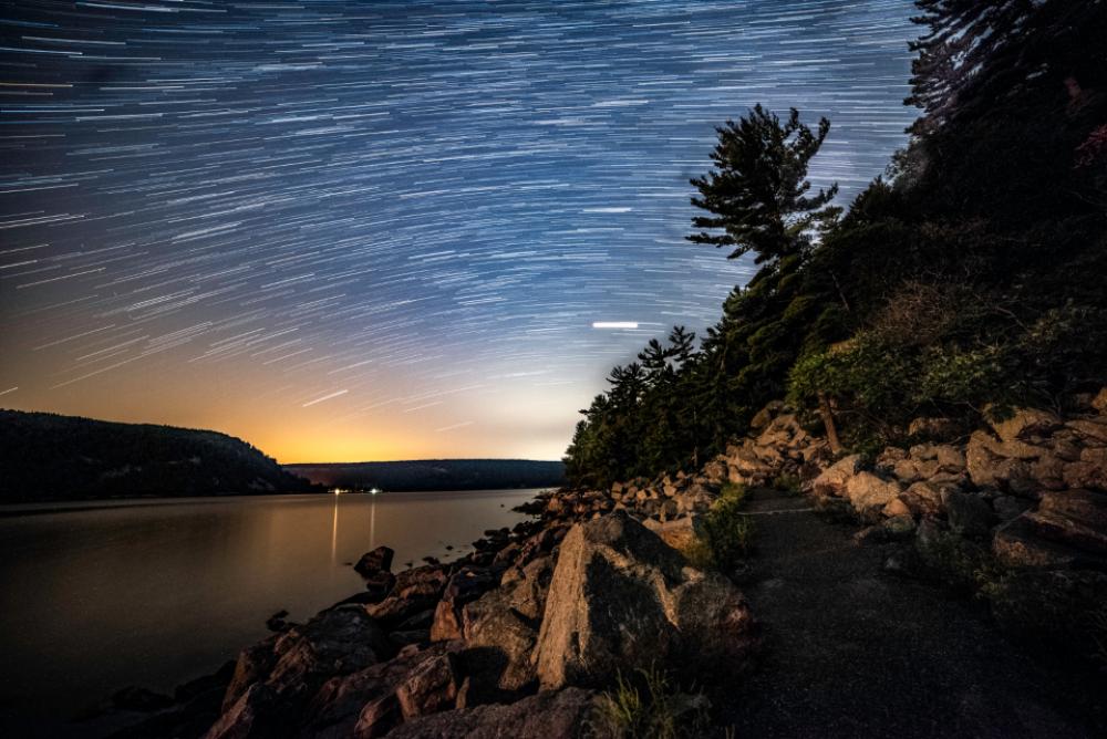 night sky star trails landscape rocks night sky star trails landscape rocks