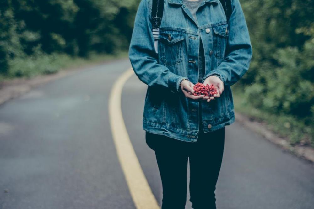 hands berries people denim jean jacket hands berries people denim jean jacket