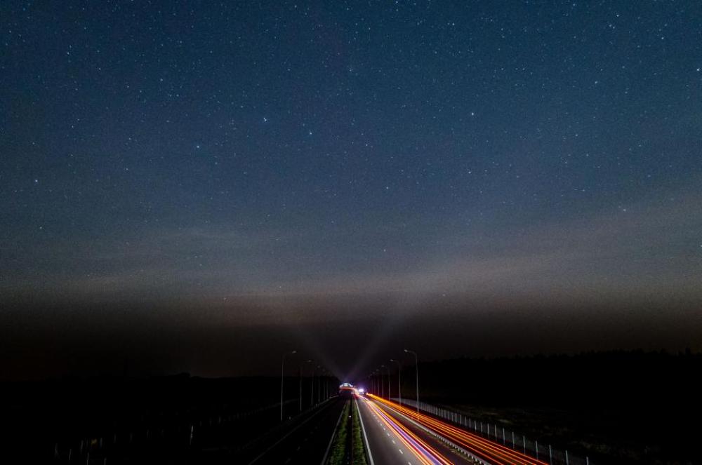 dark night road lights highway dark night road lights highway