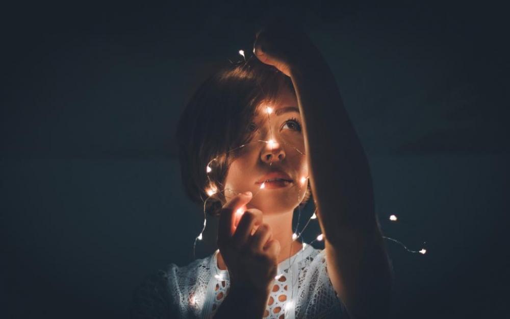 string lights dark night people string lights dark night people