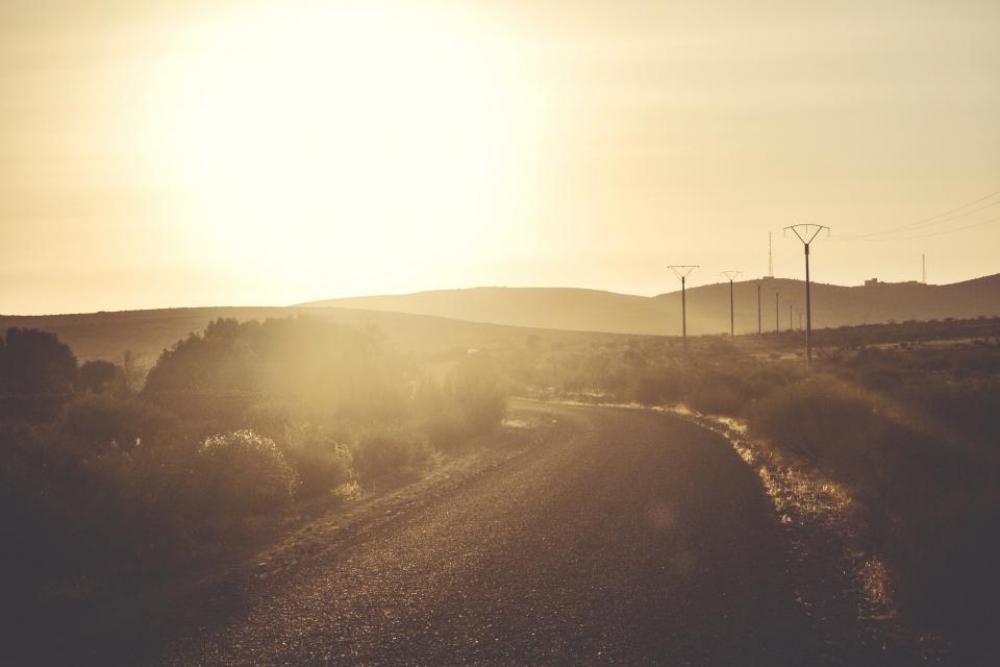 sunset dusk sky road rural sunset dusk sky road rural