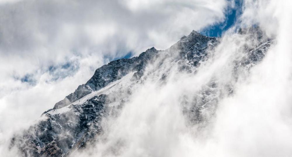 mountain snow valley winter clouds mountain snow valley winter clouds