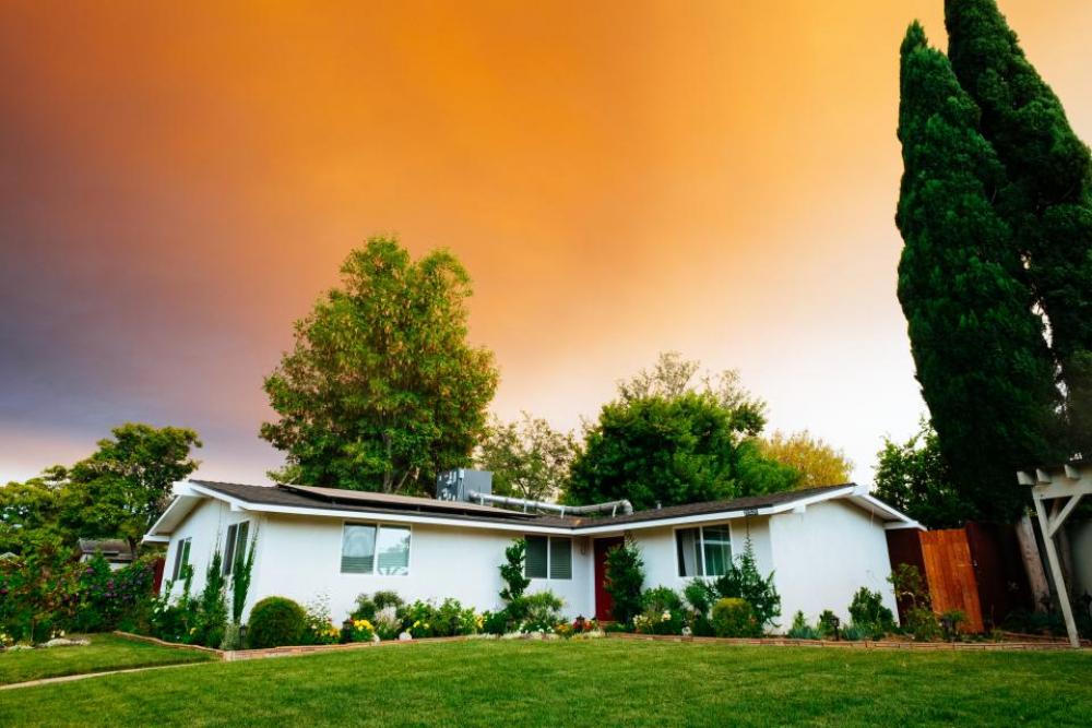 sky sunset house green grass sky sunset house green grass