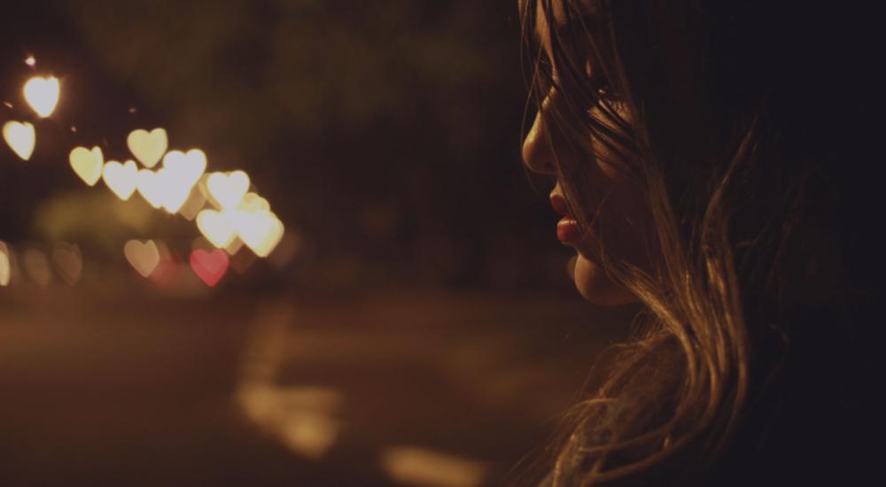 woman night bokeh hearts romantic woman night bokeh hearts romantic