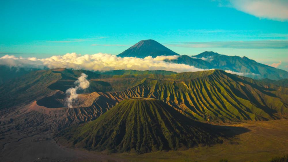 above clouds landscape mountain volcano above clouds landscape mountain volcano