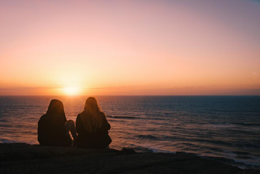 ocean sunset friends water sea ocean sunset friends water sea