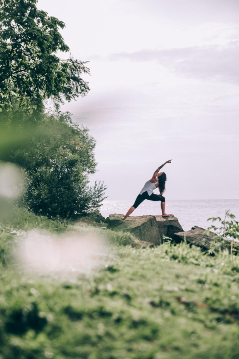 woman yoga ocean shore coast woman yoga ocean shore coast