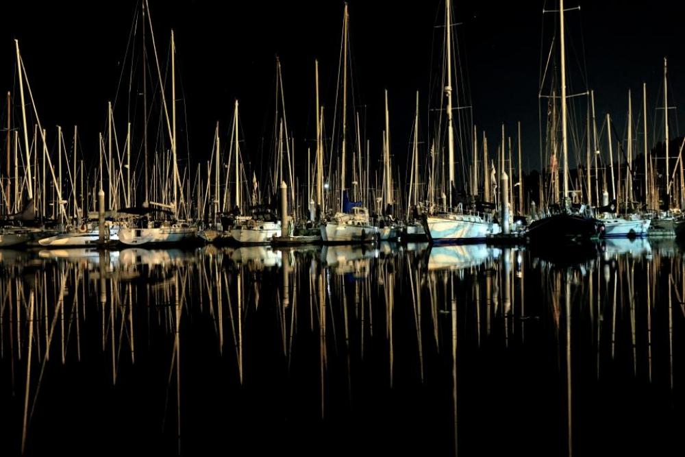 reflection dark night sea water reflection dark night sea water