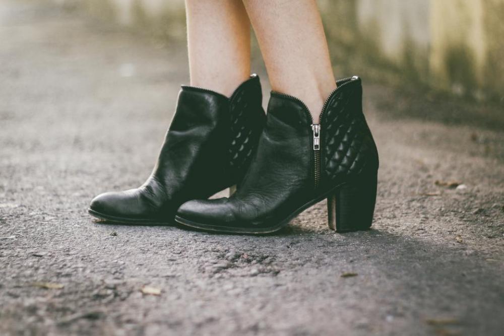 black leather shoe footwear boots black leather shoe footwear boots