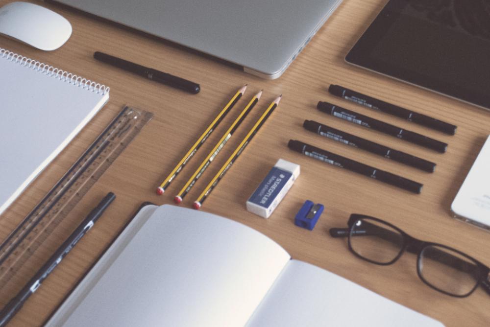 desk office flat lay tools writing desk office flat lay tools writing