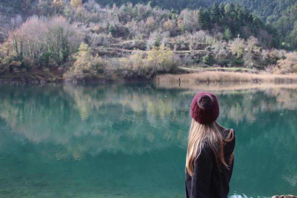 girl hiker nature forest water girl hiker nature forest water