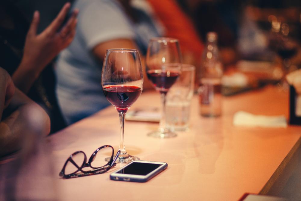 glass red wine table spectacles mobile device glass red wine table spectacles mobile device