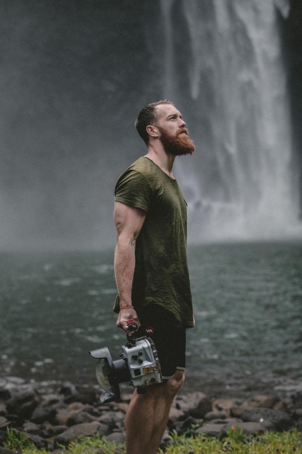 people man guy waterfalls water people man guy waterfalls water