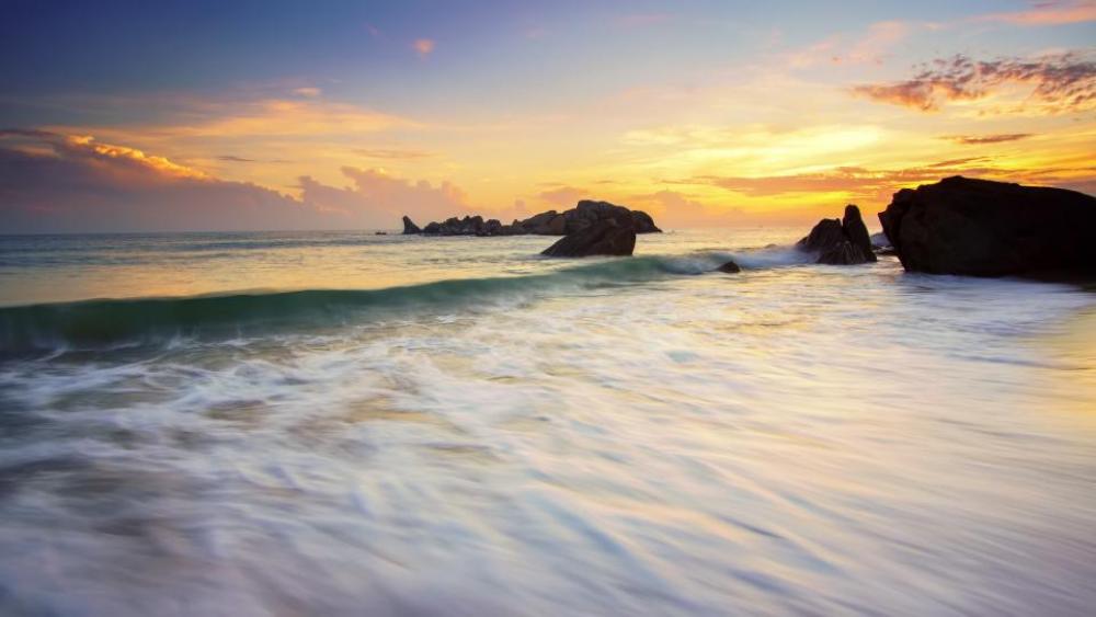 sea ocean splash ripples rock sea ocean splash ripples rock