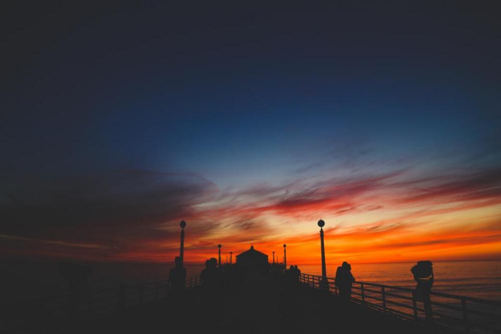 bridge people sky clouds sea bridge people sky clouds sea