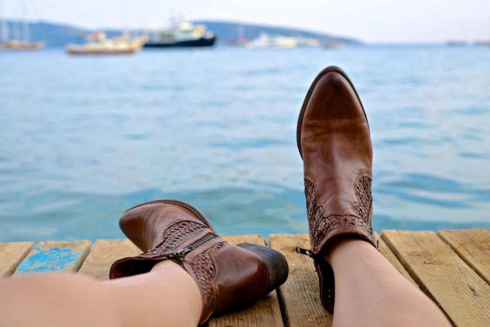 people woman boots leather brown people woman boots leather brown