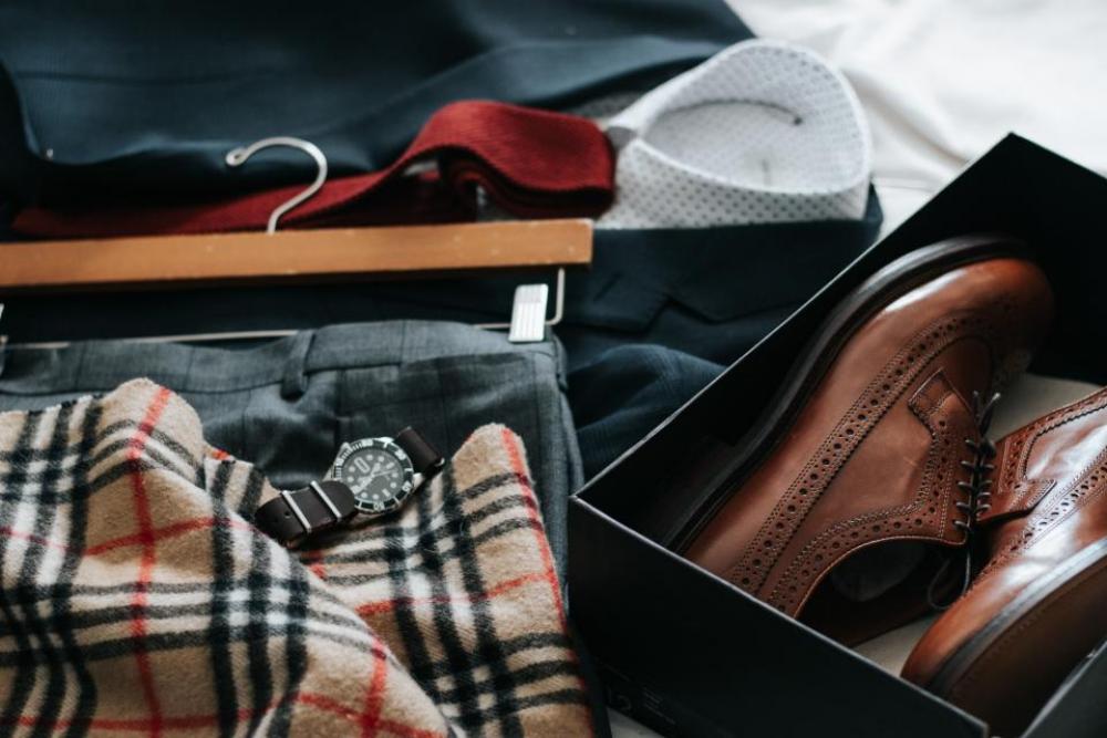 brown leather shoes box pants brown leather shoes box pants