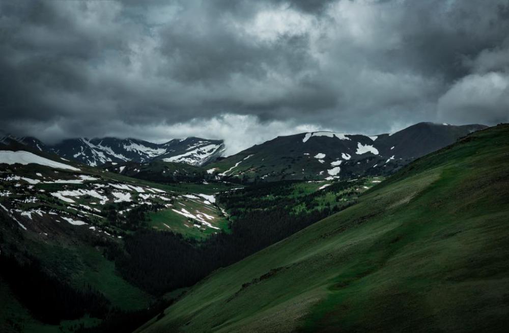mountain highland cloudy sky green mountain highland cloudy sky green