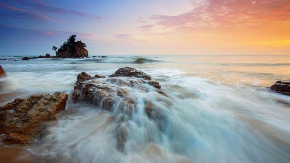sea ocean splash ripples rock sea ocean splash ripples rock