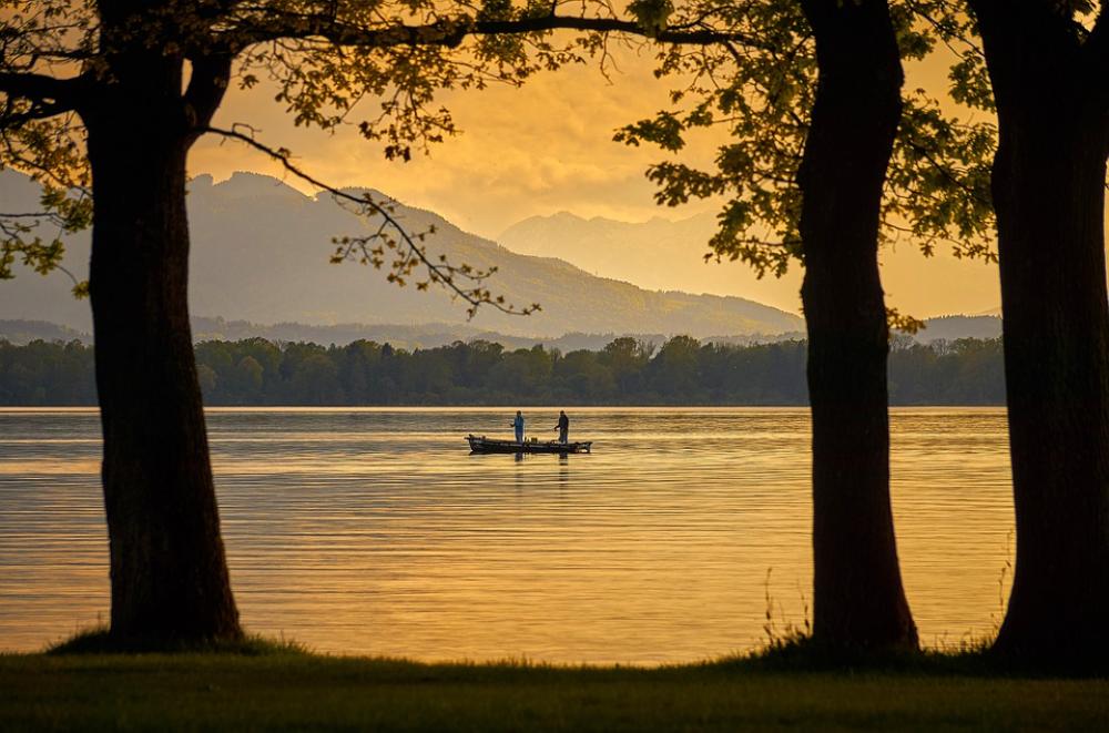 Boat Water Nature Lake Evening Light Trees Boat Water Nature Lake Evening Light Trees