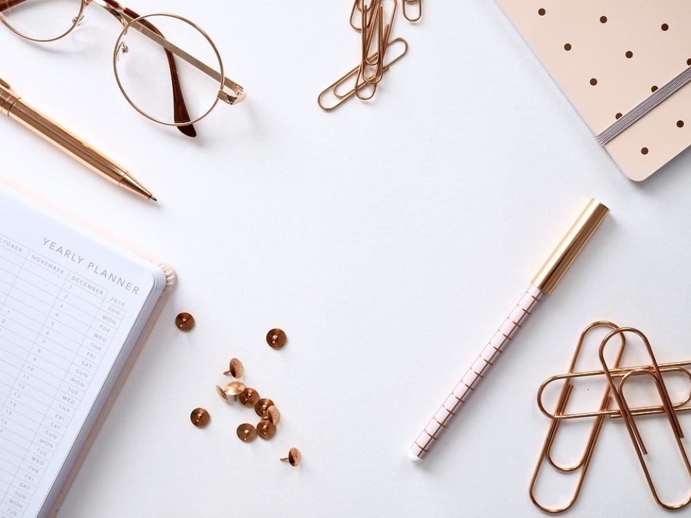 Desktop White Flatlay Office Design Notebook Desktop White Flatlay Office Design Notebook