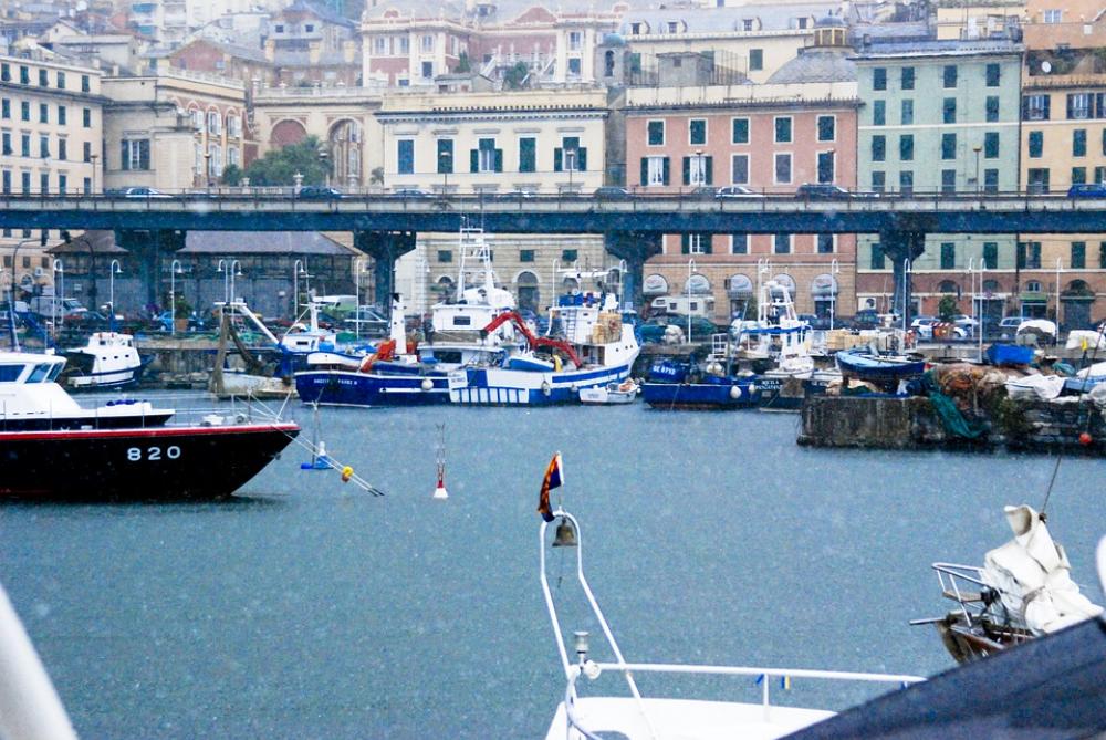 Genoa Rain Marina Yachts Harbour Landscape Genoa Rain Marina Yachts Harbour Landscape