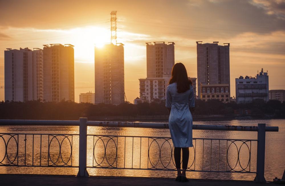 Girl Female Brunette Asian Bridge Railing Girl Female Brunette Asian Bridge Railing