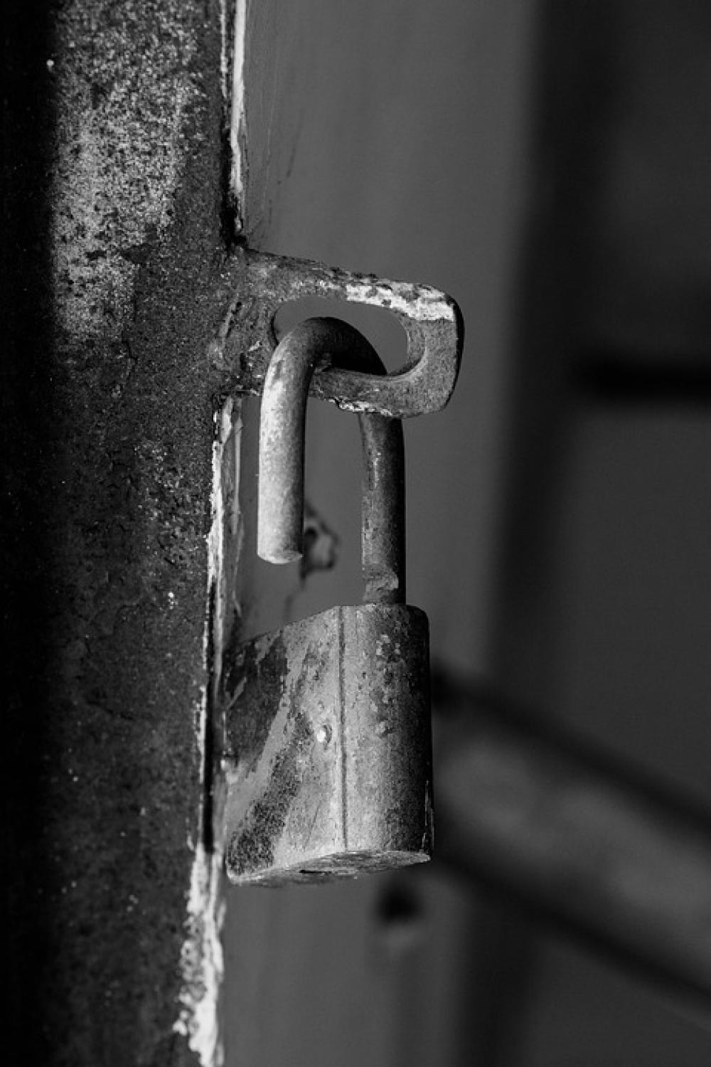 Lock Black And White Texture Rusty Iron Metal Lock Black And White Texture Rusty Iron Metal