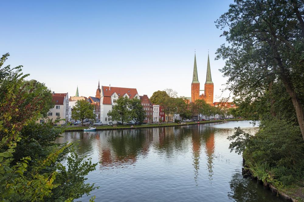 Lübeck Water Evening Untertrave Lübeck Water Evening Untertrave