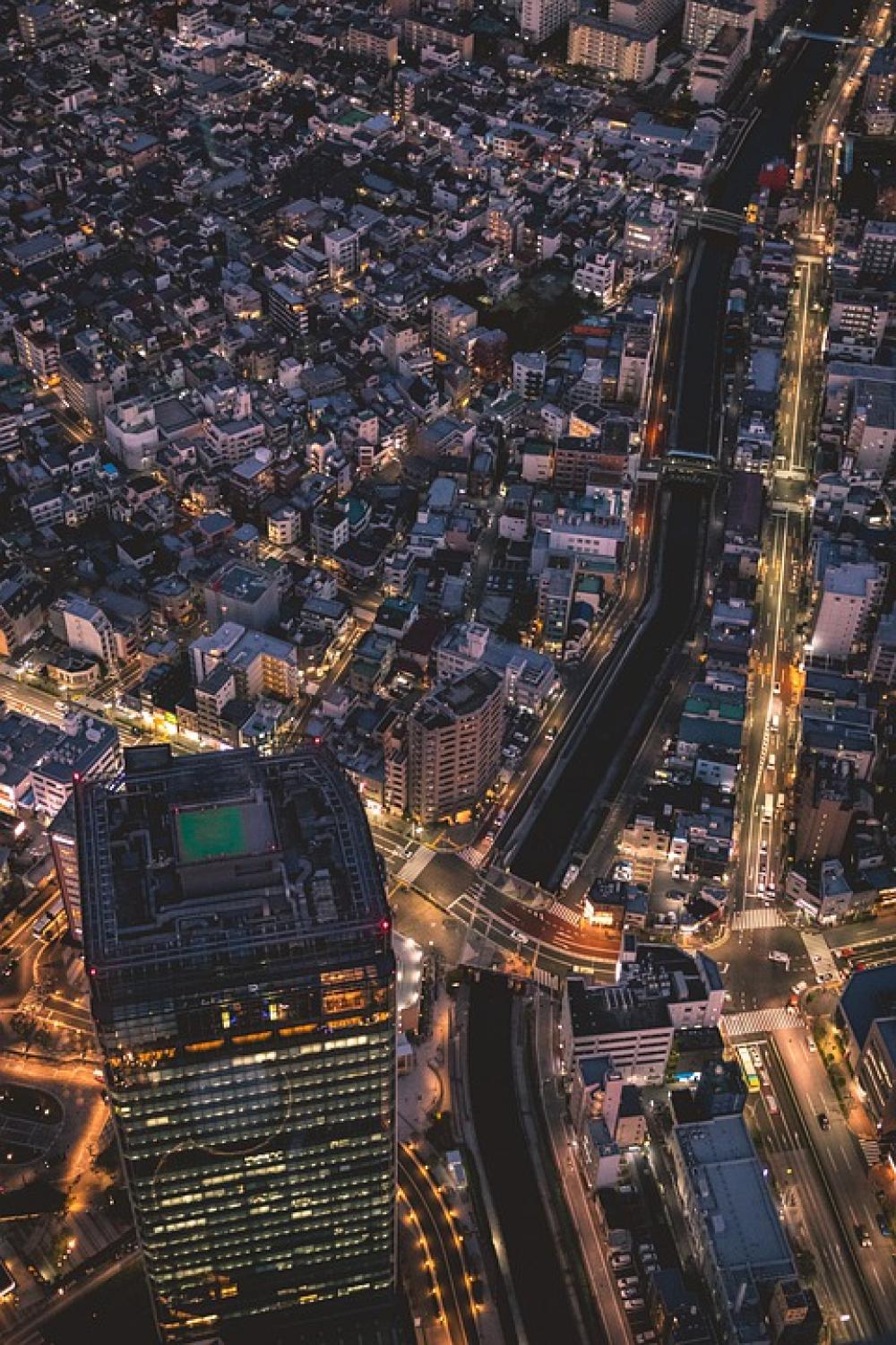 Skyline Night Big City Metropolis Tokyo City Skyline Night Big City Metropolis Tokyo City