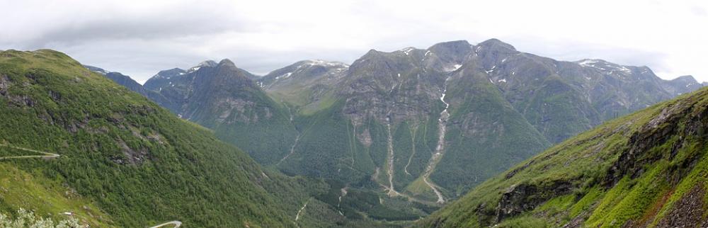 View Panorama Landscape Mountains Sky Waterfall View Panorama Landscape Mountains Sky Waterfall