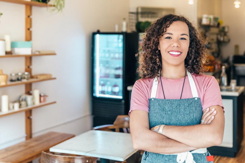 Smiling Cafe Owner Photo Smiling Cafe Owner Photo