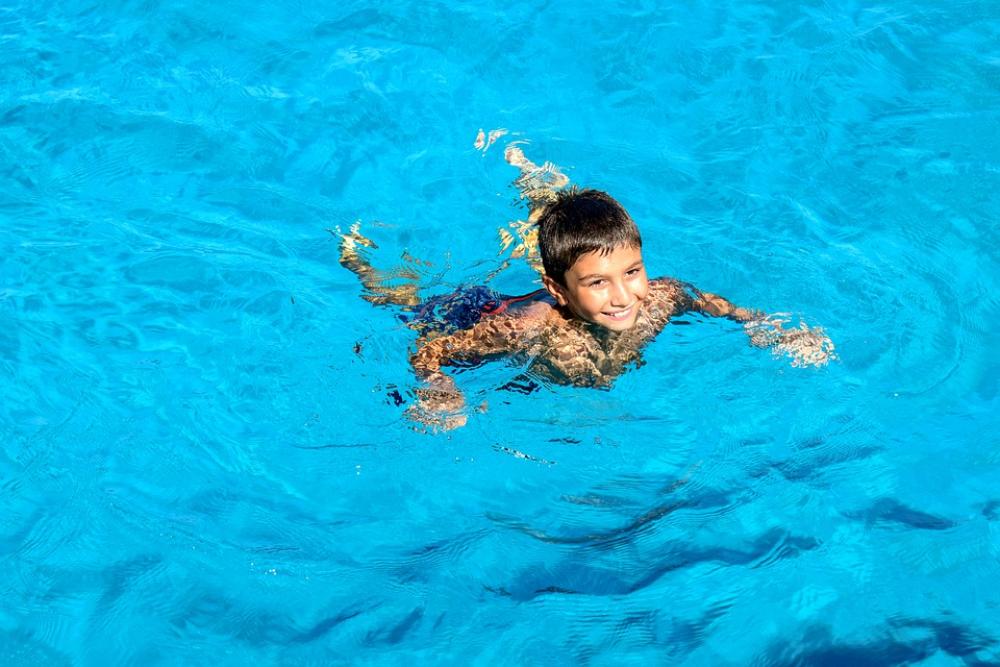 Boy Swimming Sea Summer Child Nature Vacation Boy Swimming Sea Summer Child Nature Vacation