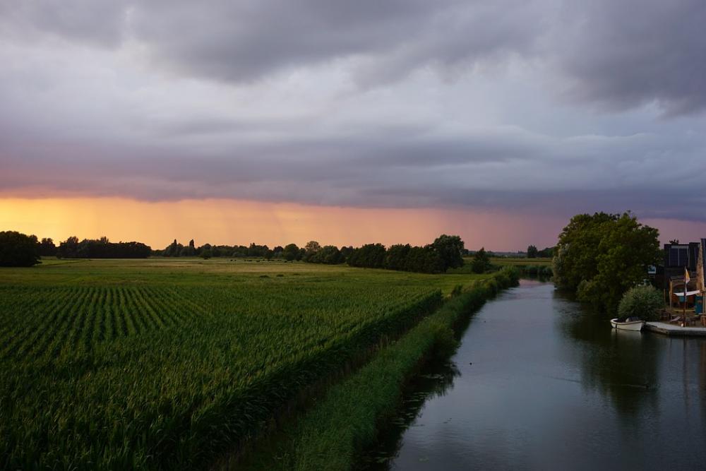 Netherlands Abendstimmung Boats Houseboat Clouds Netherlands Abendstimmung Boats Houseboat Clouds