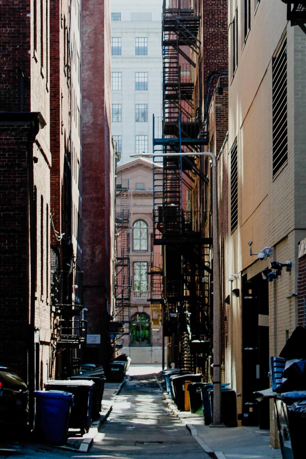 city fire escape buildings alley city fire escape buildings alley