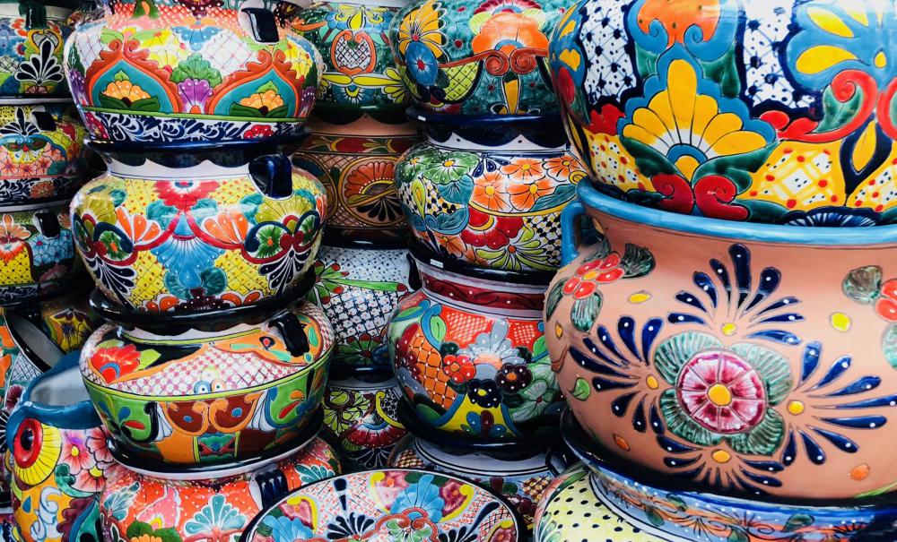 Decorated Pots Stacked Up Photo Decorated Pots Stacked Up Photo
