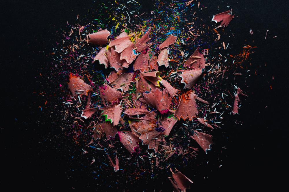 Pencil Shavings On Black Photo Pencil Shavings On Black Photo